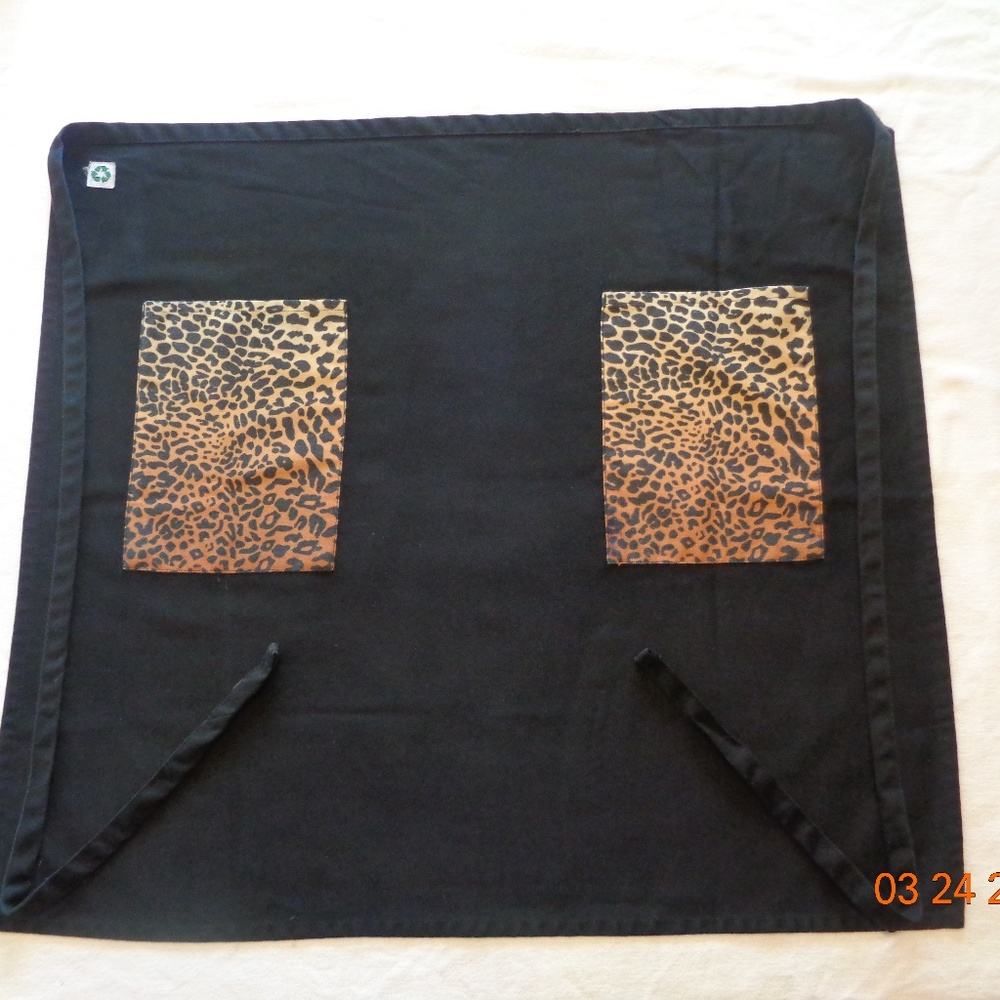 Black and Leopard print Apron knee Length